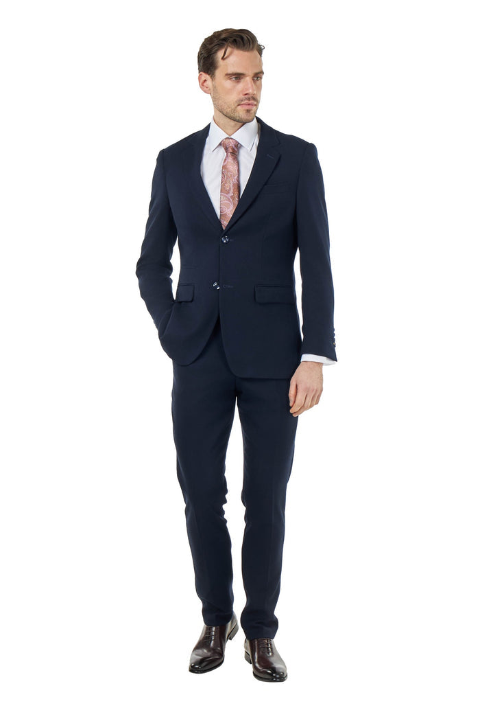 ZAK – TAILORED 2 PIECE SUIT IN NAVY BLUE HONEYCOMB