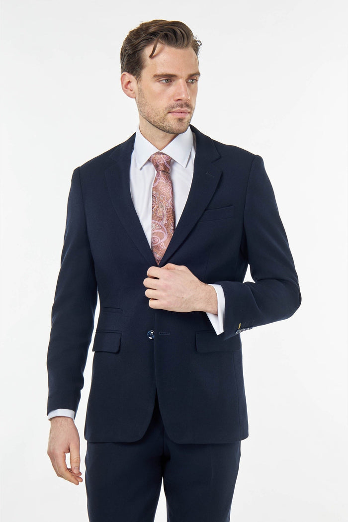 ZAK – TAILORED 2 PIECE SUIT IN NAVY BLUE HONEYCOMB