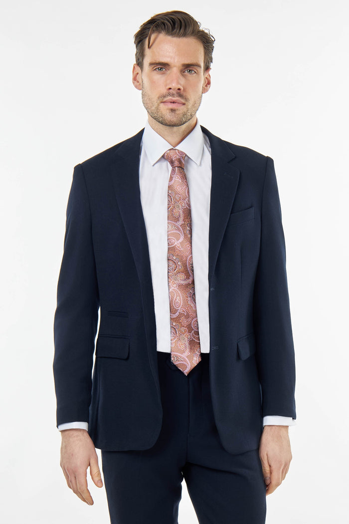 ZAK – TAILORED 2 PIECE SUIT IN NAVY BLUE HONEYCOMB