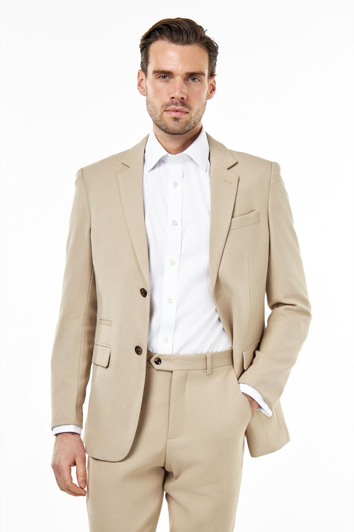 ZAK – TAILORED 2 PIECE SUIT IN STONE HONEYCOMB