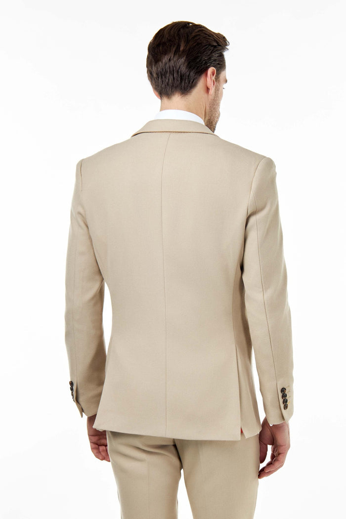 ZAK – TAILORED 2 PIECE SUIT IN STONE HONEYCOMB