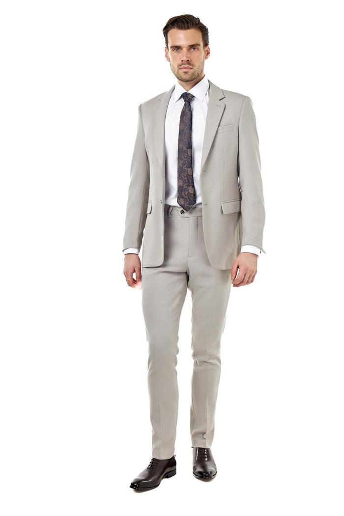 ZAK – TAILORED 2 PIECE SUIT IN TAUPE HONEYCOMB